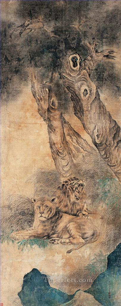 Xuyang lions traditional China Oil Paintings